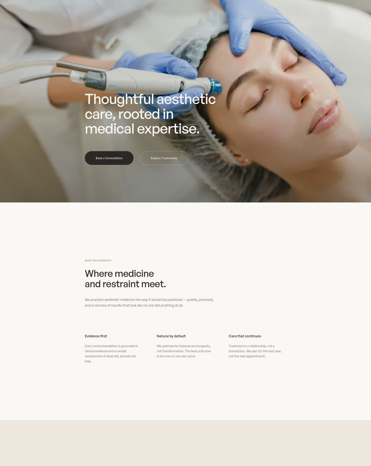 Med Spa website built by Foundry