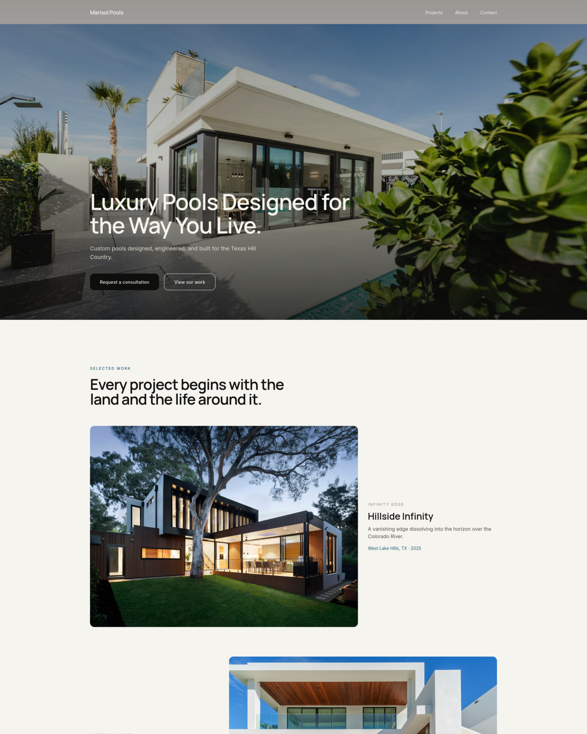 Pool Construction website built by Foundry