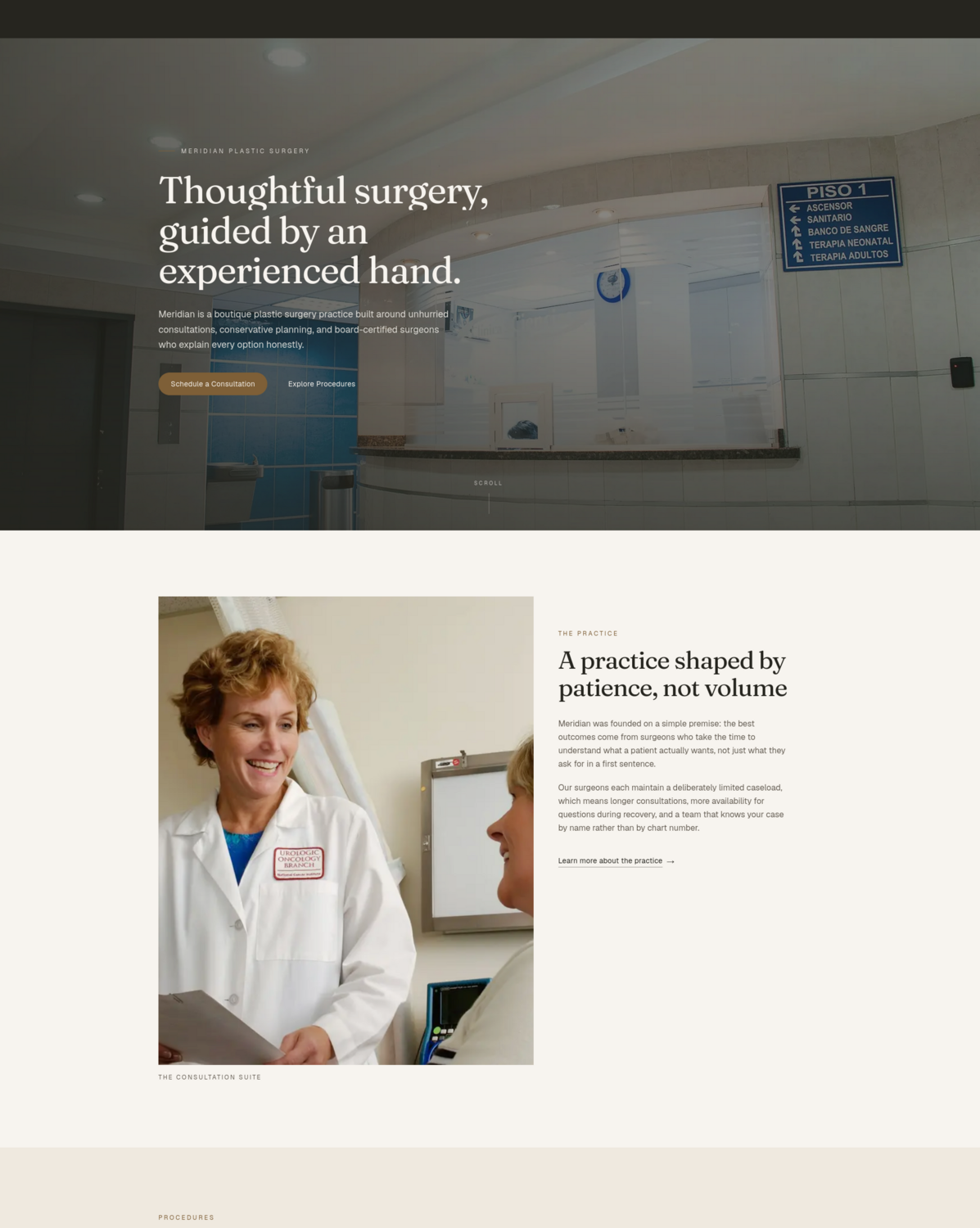 Plastic Surgery website built by Foundry